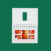 inside view of Hindu prayer journal with full-color top sheet