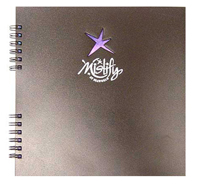 custom die cut and silkscreening on a black poly journal cover