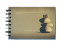 autograph-style wire-o prayer journal with a clear poly cover over a full-color topsheet