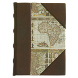 hardcover journal with leather and paper trimmed cover