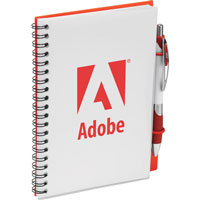 poly wirebound journal with custom silkscreen